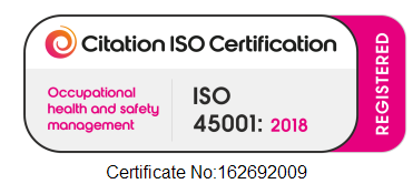 ISO 45001 2018 badge white